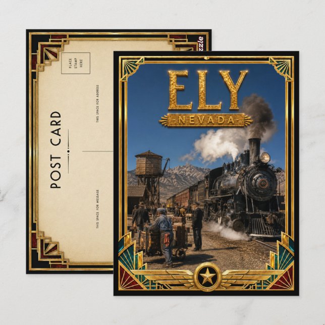 Ely Nevada Vintage Art Deco Golden Age Postcard (Front/Back)