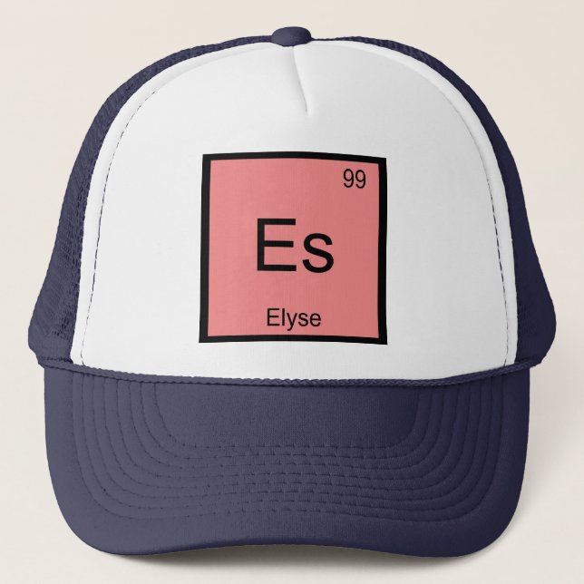 Elyse Name Chemistry Element Periodic Table Trucker Hat (Front)