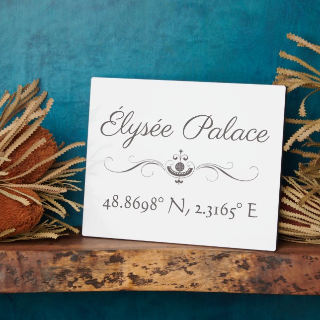 Élysée Palace Latitude  Longitude  Plaque (Side)