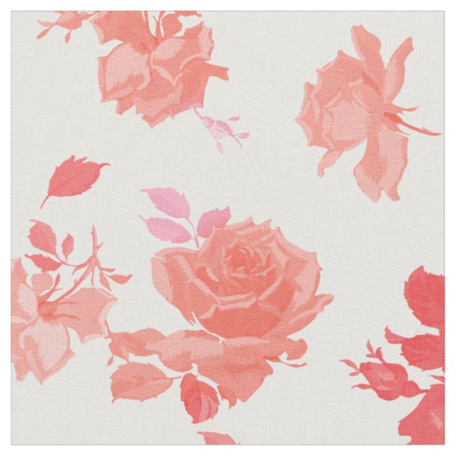Elzbieta pink lemonade cotton fabric (Close Up)