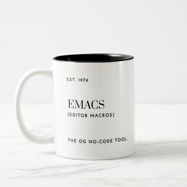 Emacs - The OG no-code Tool Two-Tone Coffee Mug (Left)