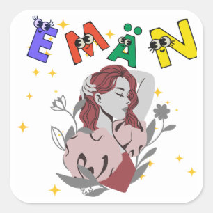 EMAN cute name design Square Sticker