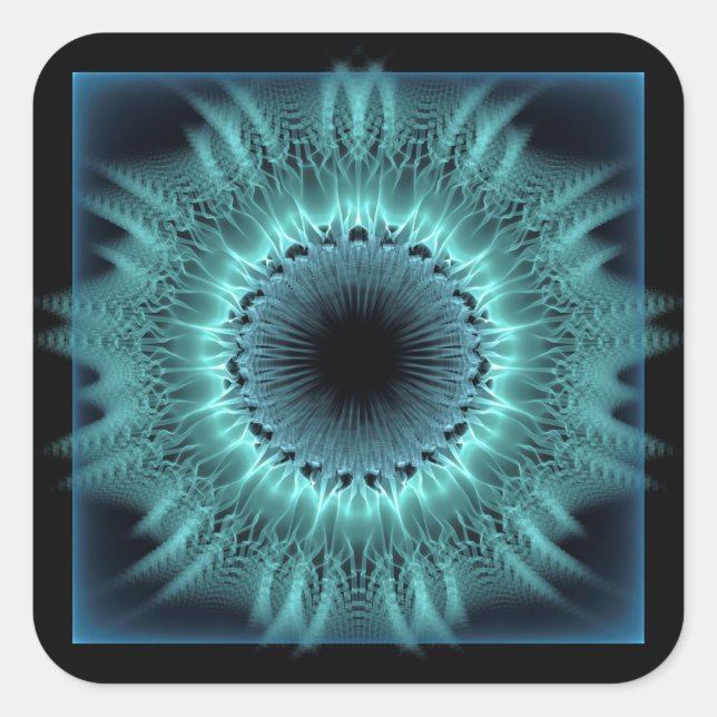 Emanation fractal shape square sticker (Front)