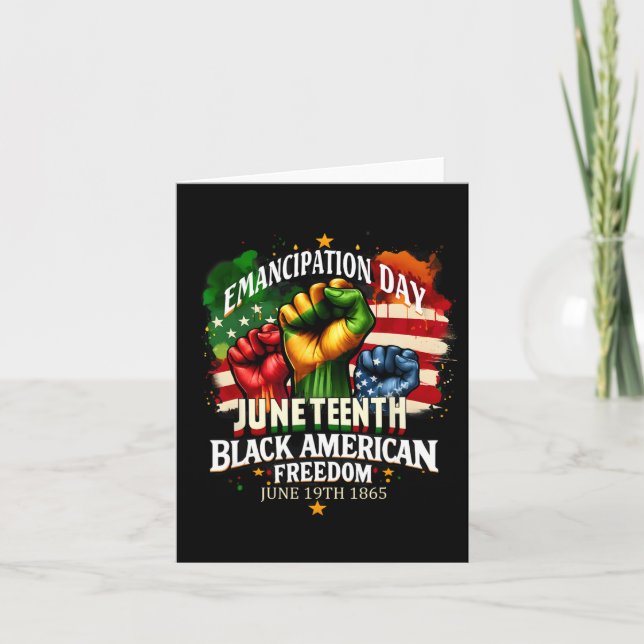 Emancipation Day Juneteenth Black American Flag Fr Card (Front)