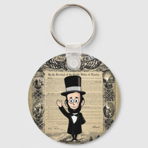 Emancipation Proclamation and Honest Abe Lincoln Key Ring