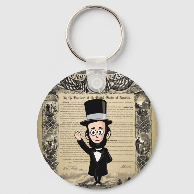 Emancipation Proclamation and Honest Abe Lincoln Key Ring (Front)