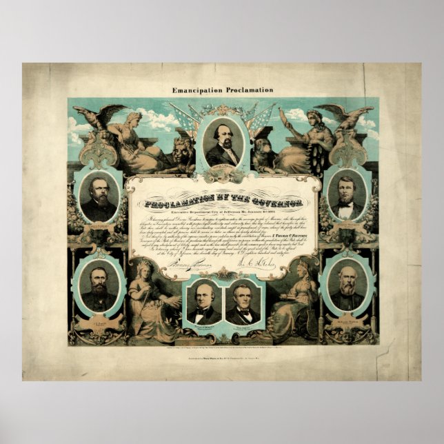Emancipation Proclamation by E. Knobel (1865) Poster (Front)