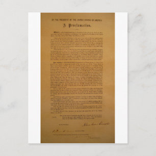 Emancipation Proclamation Typeset 1864 Postcard