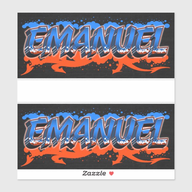 Emanuel First Name Graffiti Sticker (Sheet)
