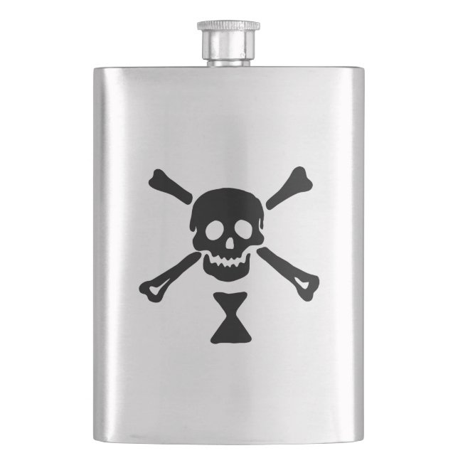 Emanuel Wynne Pirate Flag Jolly Roger Hip Flask (Front)