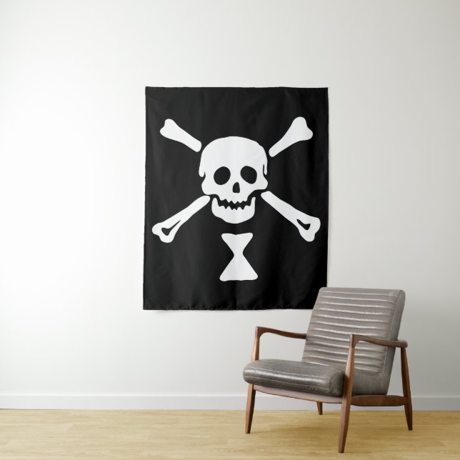 Emanuel Wynne Pirate Flag Jolly Roger Tapestry (In Situ)