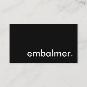 embalmer. business card