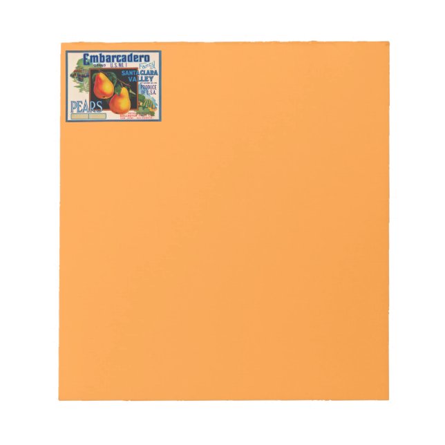 Embarcadero Fancy Santa Clara Pears Notepad (Front)