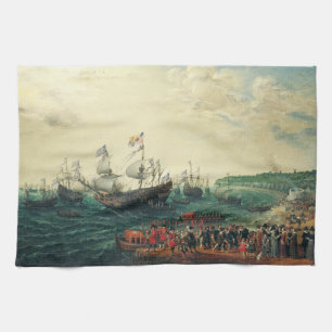 Embarkation at Margate of the Elector Palatine Tea Towel
