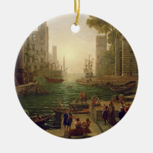 Embarkation of St. Paula Romana at Ostia, 1637-39 Ceramic Tree Decoration