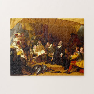 Embarkation of the Pilgrims by Robert Walter Weir Jigsaw Puzzle