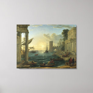 Embarkation of the Queen of Sheba - Claude Lorrain Canvas Print