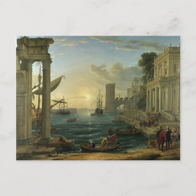 Embarkation of the Queen of Sheba - Claude Lorrain Postcard (Front)