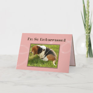 Embarrassed  Basset & Ice Cream On Birthday Card