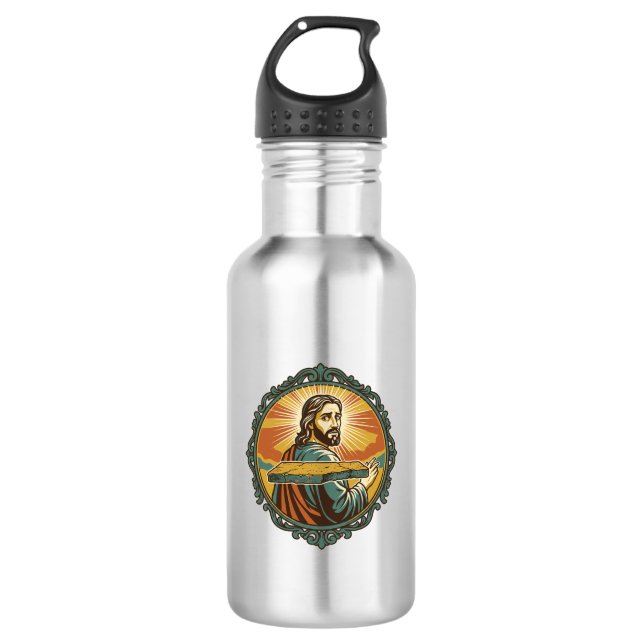 Embarrassed Jesus Tripping Flat Surface Public Clu 532 Ml Water Bottle (Front)
