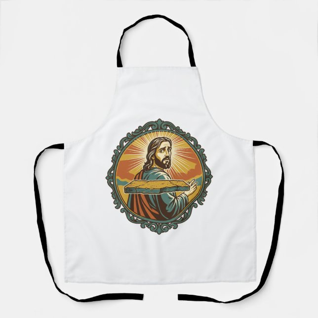 Embarrassed Jesus Tripping Flat Surface Public Clu Apron (Front)
