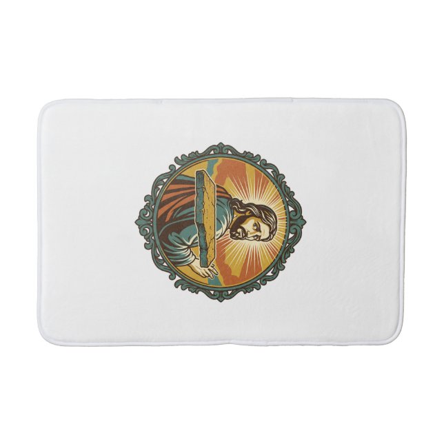 Embarrassed Jesus Tripping Flat Surface Public Clu Bath Mat (Front)