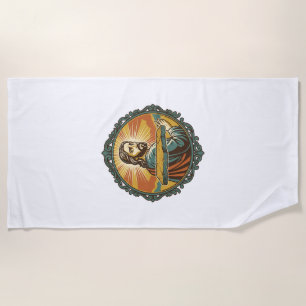 Embarrassed Jesus Tripping Flat Surface Public Clu Beach Towel