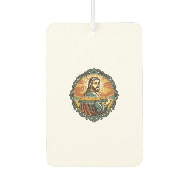 Embarrassed Jesus Tripping Flat Surface Public Clu Car Air Freshener (Front)