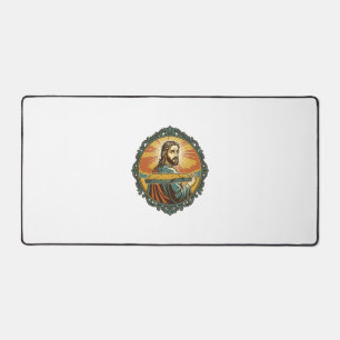Embarrassed Jesus Tripping Flat Surface Public Clu Desk Mat