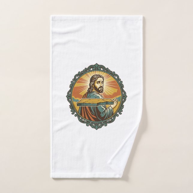 Embarrassed Jesus Tripping Flat Surface Public Clu Hand Towel (Hand Towel)