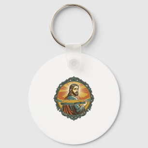 Embarrassed Jesus Tripping Flat Surface Public Clu Key Ring