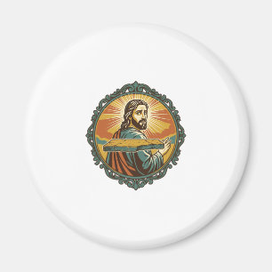 Embarrassed Jesus Tripping Flat Surface Public Clu Magnet