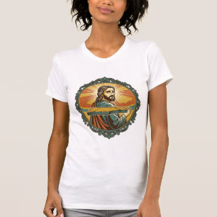 Embarrassed Jesus Tripping Flat Surface Public Clu T-Shirt