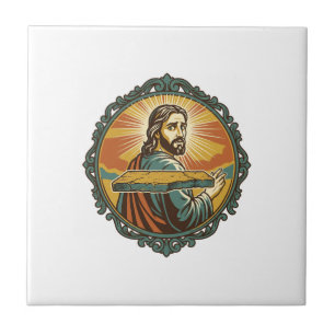 Embarrassed Jesus Tripping Flat Surface Public Clu Tile