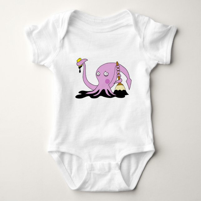Embarrassed Squid Baby Bodysuit (Front)