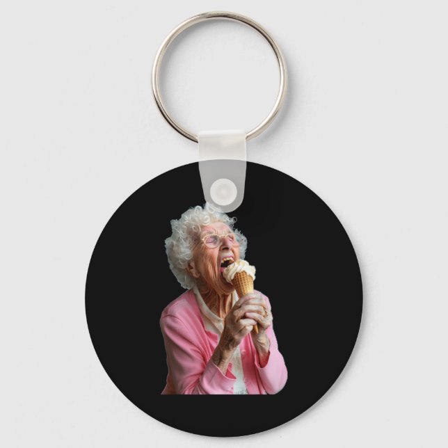 Embarring Old Ladies Meme Grandma Grandmother Gran Key Ring (Front)
