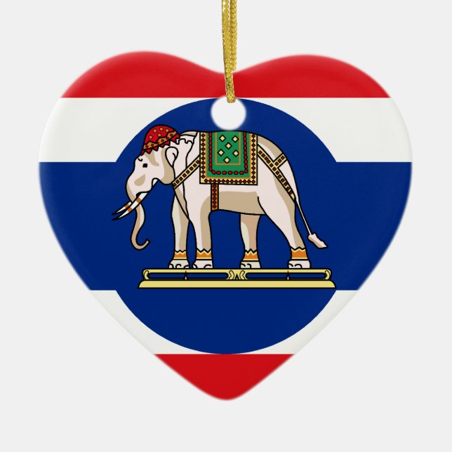 Embassador Thailand, Thailand flag Ceramic Tree Decoration (Front)