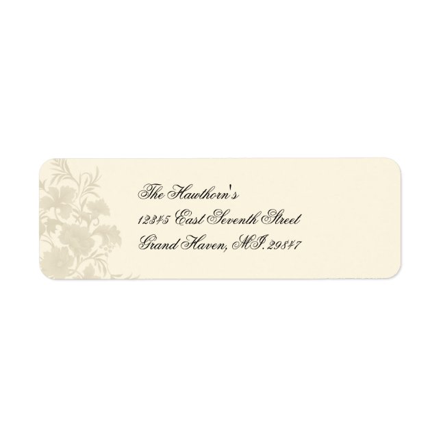 Embassy Creme Floral Label (Front)
