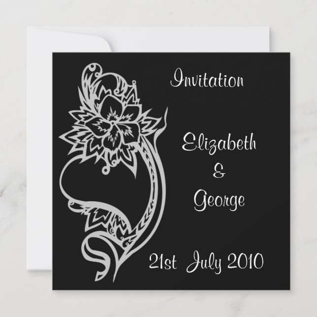 Embelished Heart Invitation (Front)