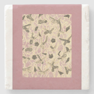 Embellished Floating Bows Stone Coaster