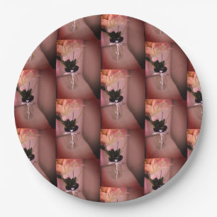 Embellished Flower Abstract Paper Plate