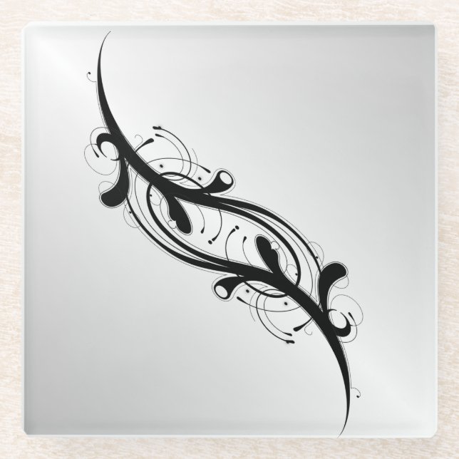 Embellished Silver Glass Coaster (Front)