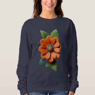 Ember Blossom Petals of Dawn Sunfire Bloom Autumn Sweatshirt