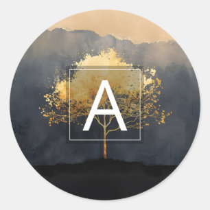 Ember Canopy Minimal Design Classic Round Sticker