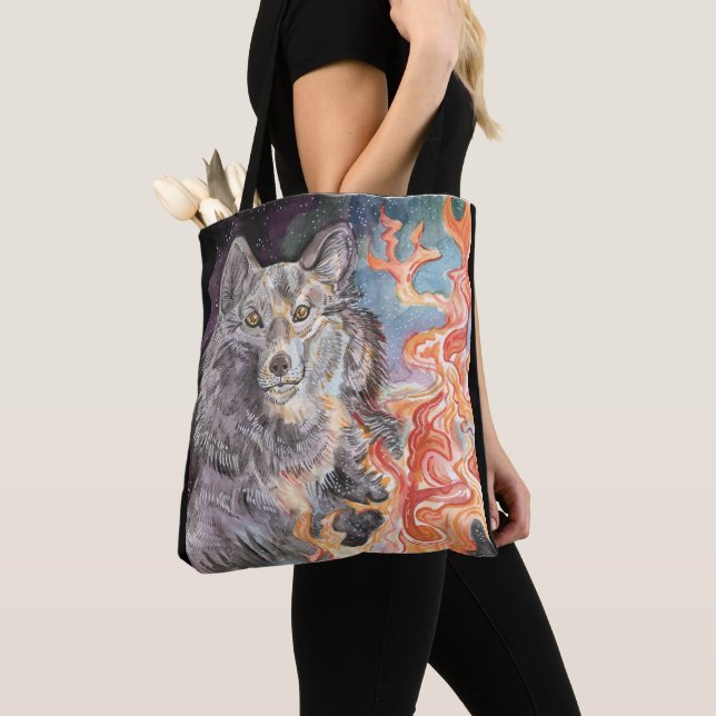 Ember Eyes Wolf Tote (Close Up)
