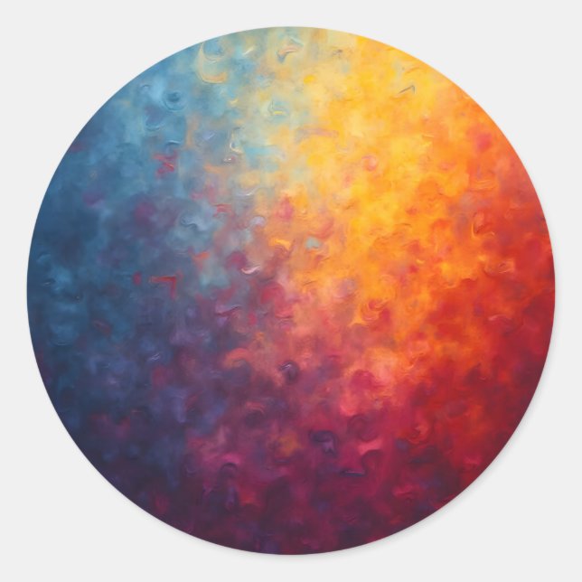 Ember Fade – Abstract Fire Art Classic Round Sticker (Front)
