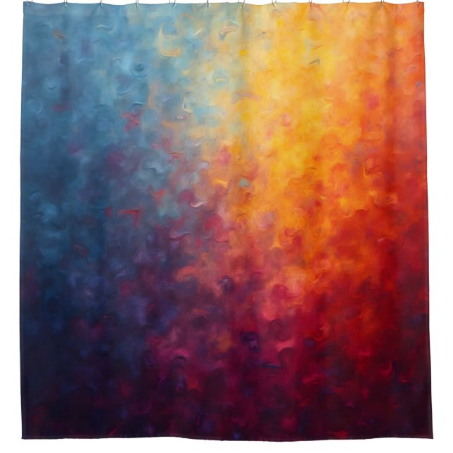 Ember Fade – Abstract Fire Art Shower Curtain (Front)