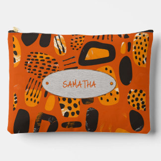 Ember Glow Abstract: Personalized Accessory Pouch