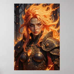 Ember Knight Fantasy Wall Art