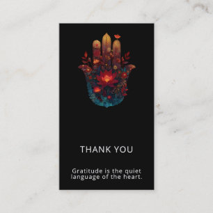 Ember Lotus Hamsa Hand Design Business Card